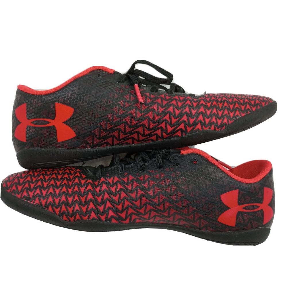 Under Armour indoor sports orange soccer shoes flat gym US 7 UK 6 EUC